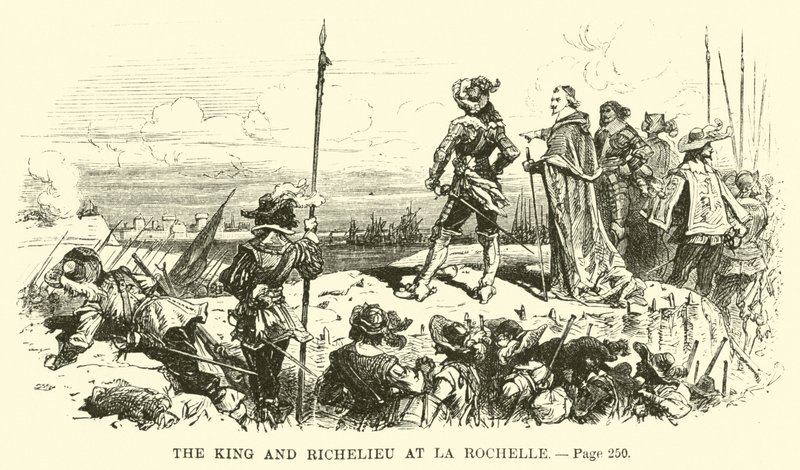 Der König und Richelieu in La Rochelle von French School