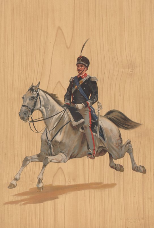 Unbekannter Soldat zu Pferd von French School