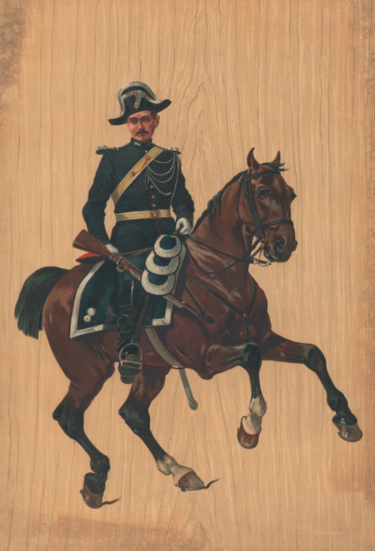 Unbekannter Soldat zu Pferd von French School
