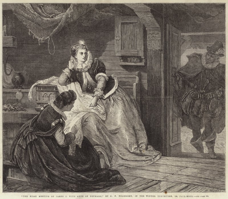 Das erste Treffen von James I. mit Anne von Dänemark von George Frederick Folingsby