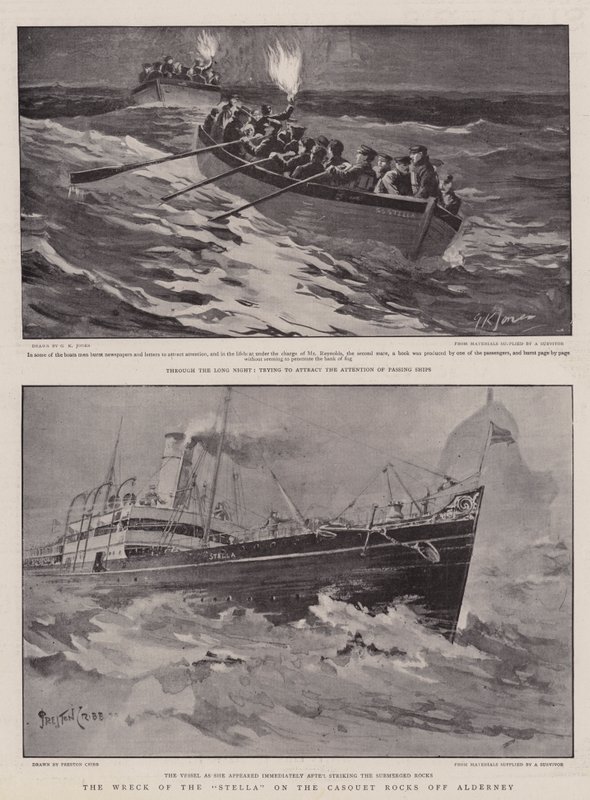 Das Wrack der Stella auf den Casquet-Felsen vor Alderney von George Kingston Jones