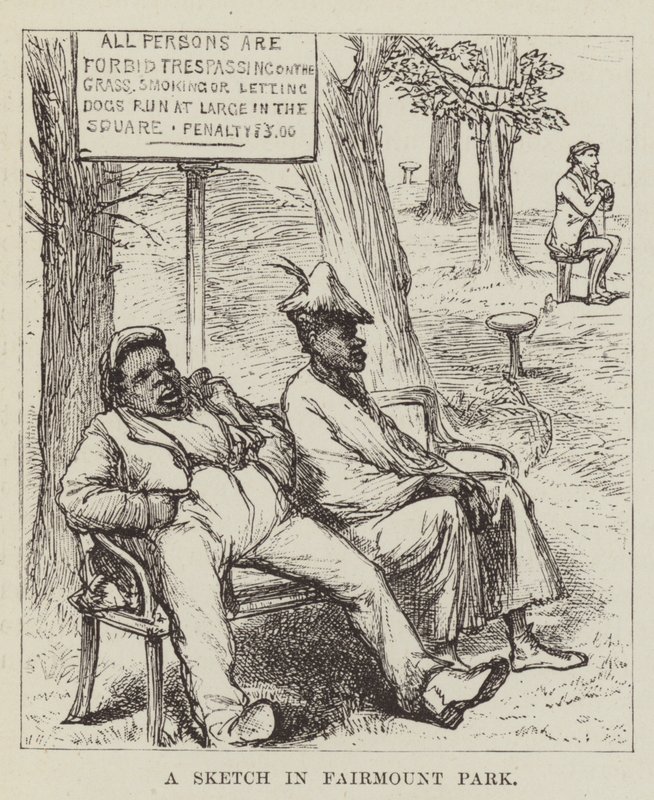 Eine Skizze im Fairmount Park von George Augustus Sala