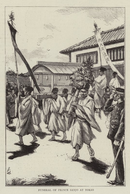 Beerdigung von Prinz Sanjo in Tokio von Georges Ferdinand Bigot