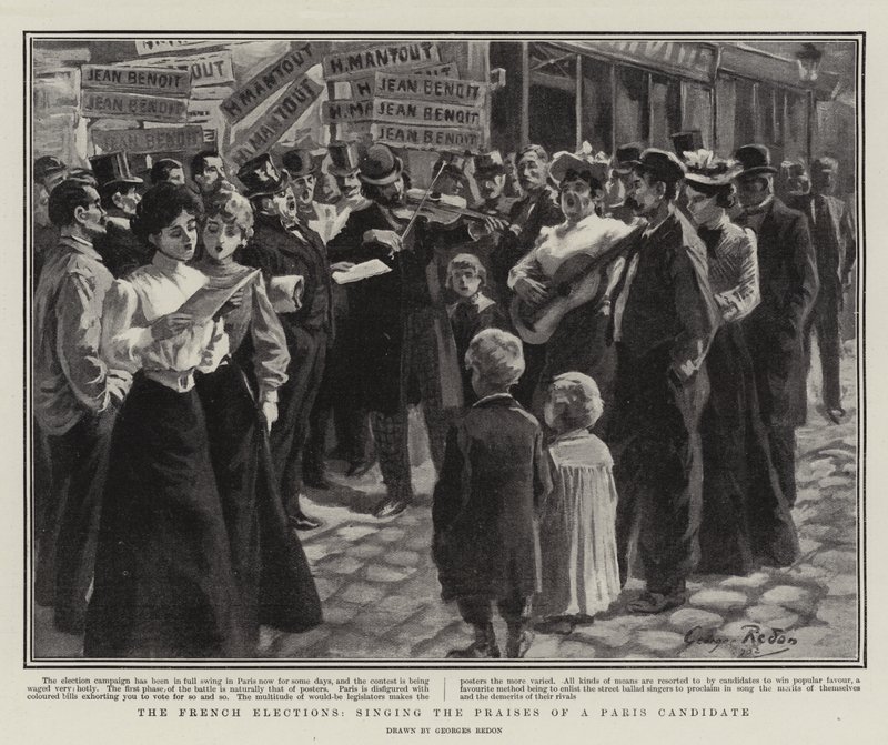 Die französischen Wahlen, Lobgesänge auf einen Pariser Kandidaten von Georges Redon