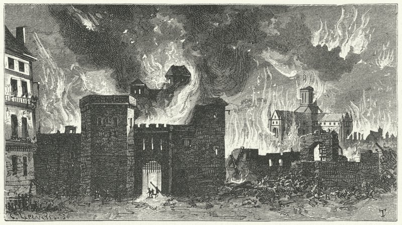 Der Große Brand von London, 1666 von German School