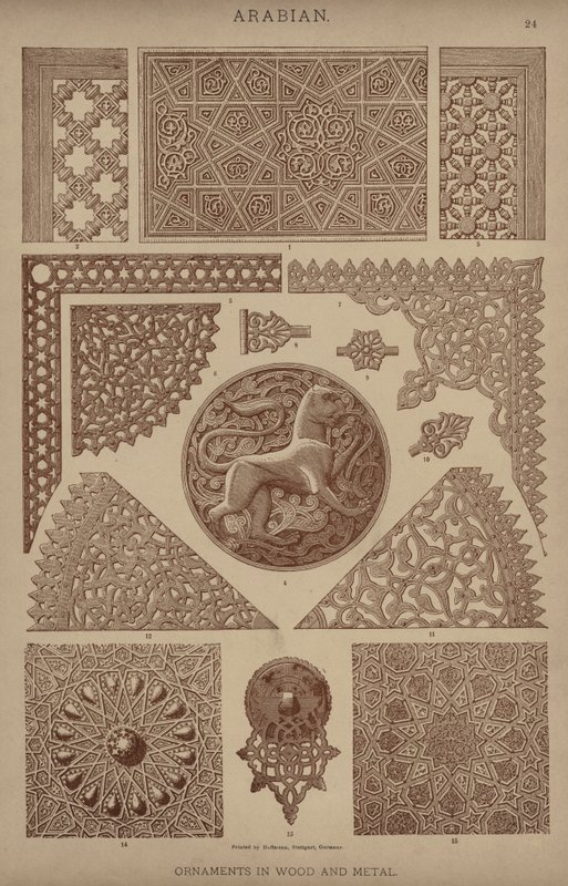 Arabische, Ornamente in Holz und Metall von German School