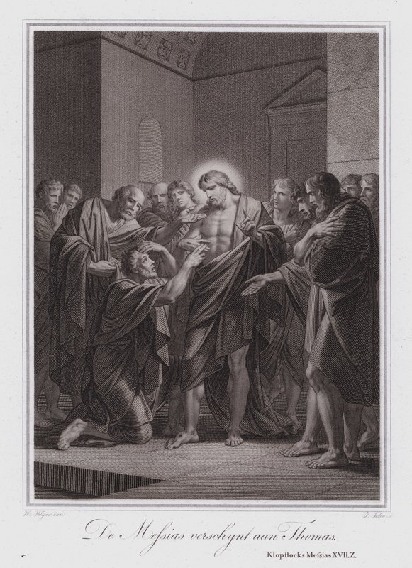 Christus erscheint Thomas (Gravur) von German School