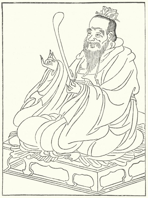 Konfuzius, antiker chinesischer Philosoph (551-479 v. Chr.) (Stich) von German School