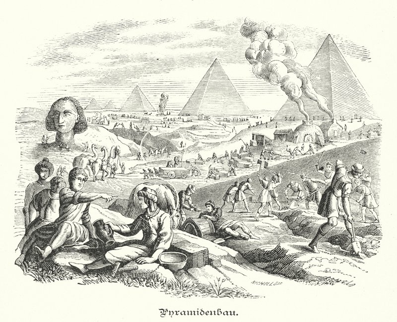 Bau der Pyramiden, altes Ägypten von German School