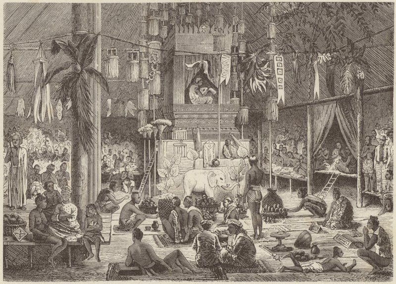 Fest in einer Pagode (Gravur) von German School