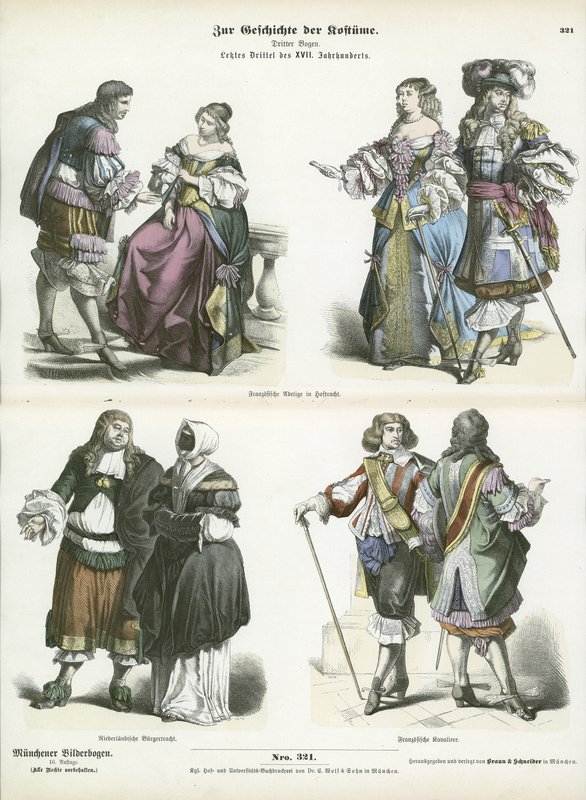 Französische und niederländische Kostüme, frühes 17. Jahrhundert von German School