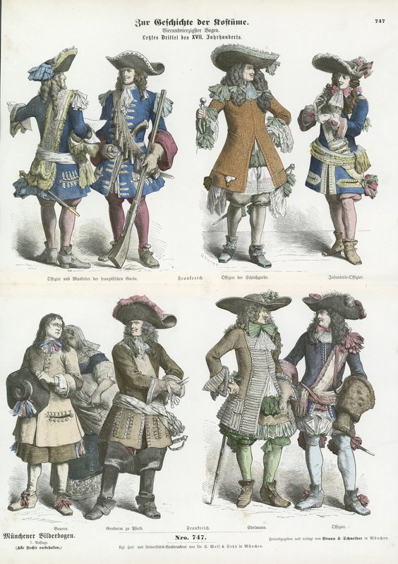 Französische Kostüme, spätes 17. Jahrhundert von German School
