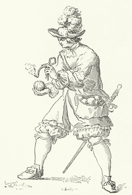 Grenadier mit einer Handgranate von German School
