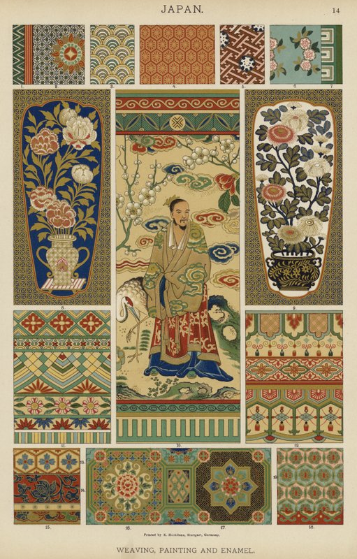 Japan, Weberei, Malerei und Emaille von German School