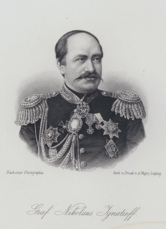 Nikolay Ignatyev, russischer Staatsmann und Diplomat (Gravur) von German School