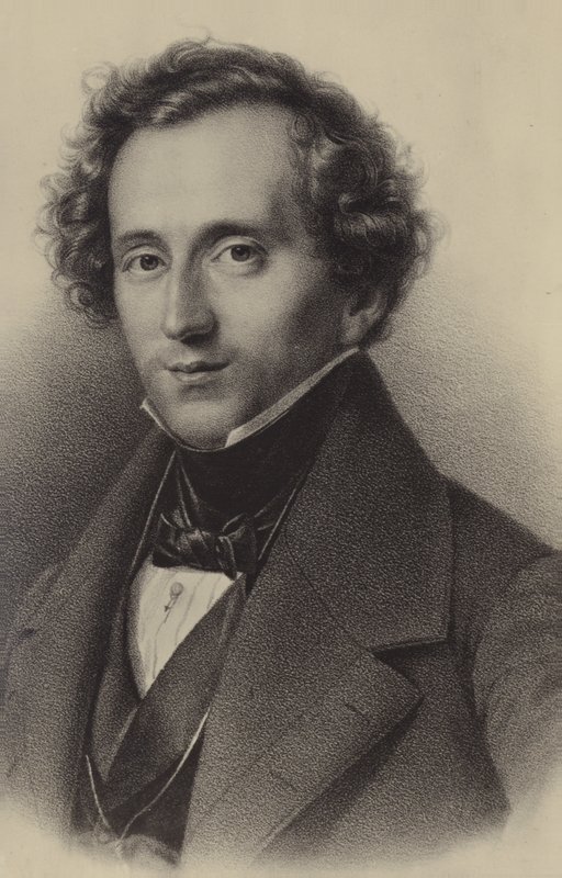 Porträt von Felix Mendelssohn von German School