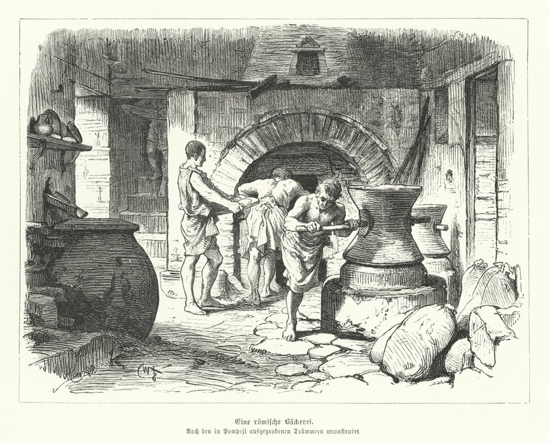 Römische Bäckerei (Gravur) von German School