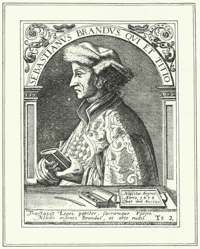 Sebastian Brant, deutscher Humanist und Satiriker (Stich) von German School