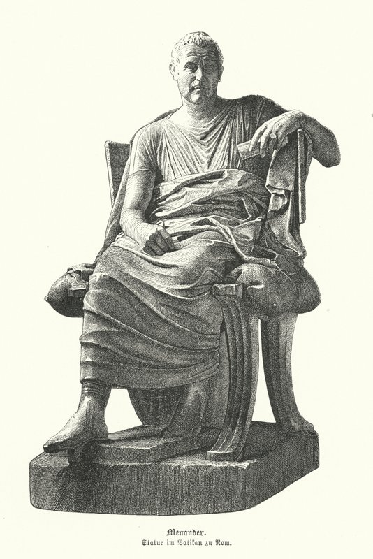Statue des griechischen Dramatikers Menander von German School