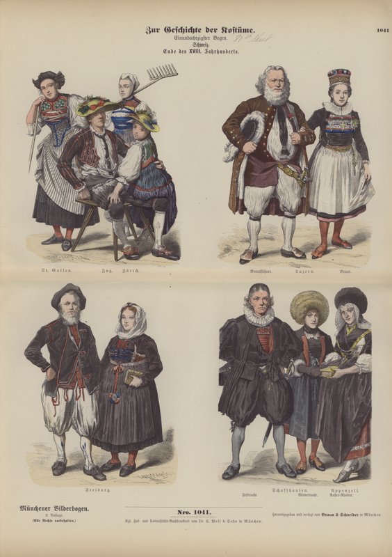 Schweizer Tracht, Ende des 18. Jahrhunderts von German School