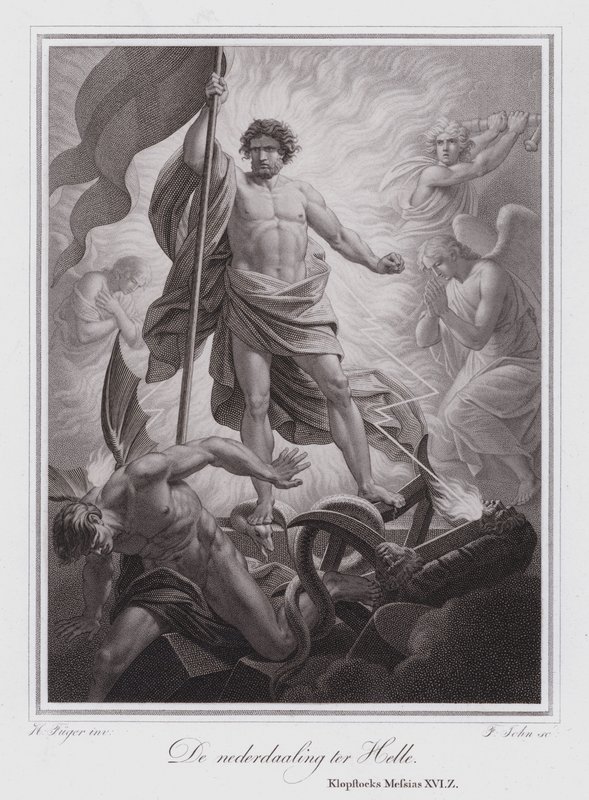 Der Abstieg in die Hölle (Gravur) von German School