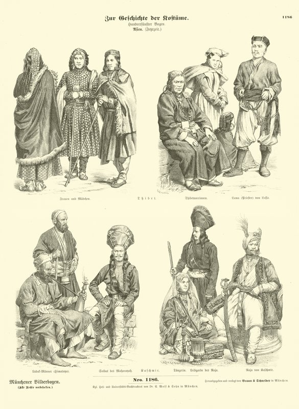 Tibetische und Kaschmirische Kostüme von German School