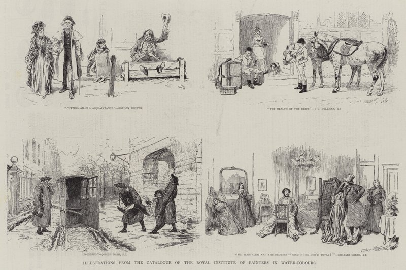 Illustrationen aus dem Katalog des Royal Institute of Painters in Water-Colours von Gordon Frederick Browne