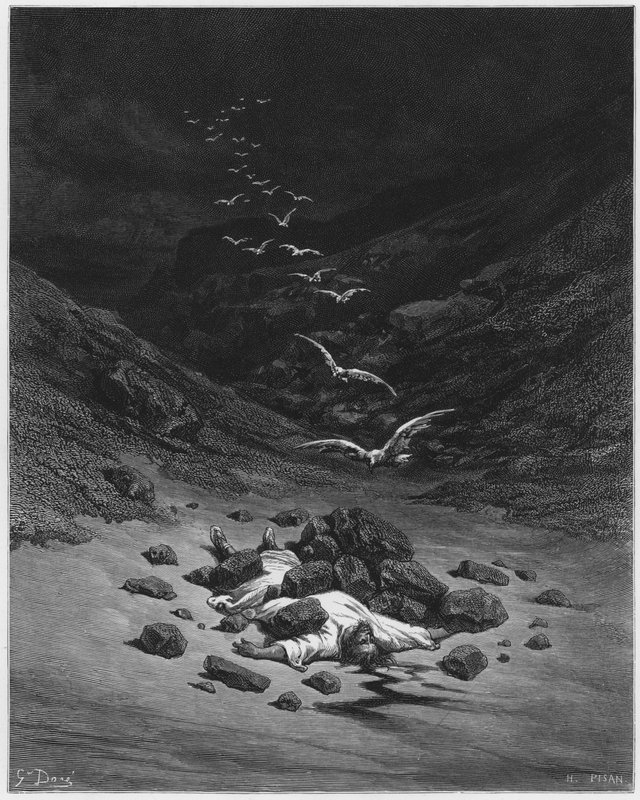 Achan wird gesteinigt von Gustave Dore