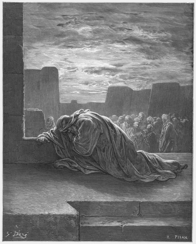 Gustave Doré Bibel: Esra im Gebet von Gustave Dore