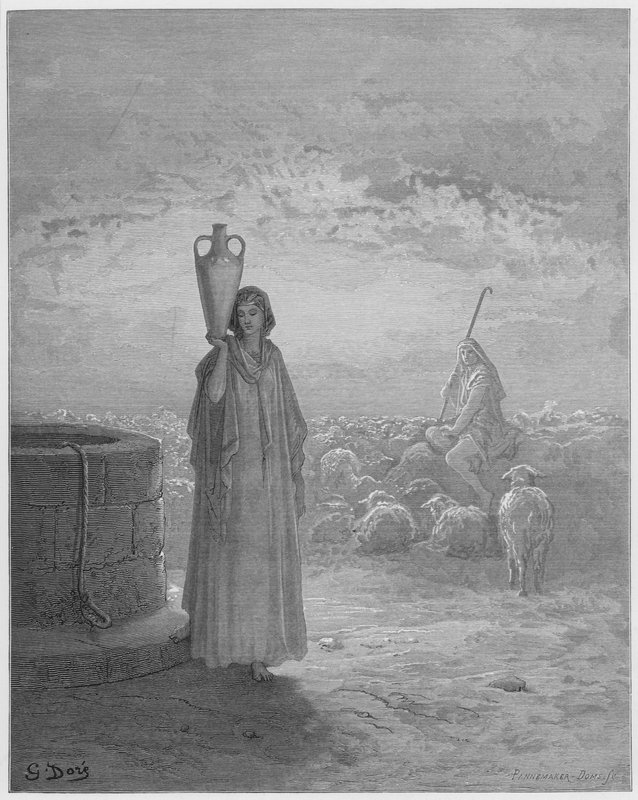 Jakob hütet Labans Herden von Gustave Dore