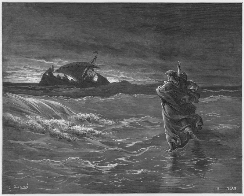 Jesus geht auf dem Meer von Gustave Dore