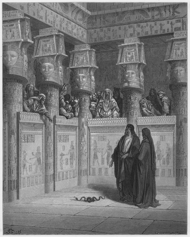 Moses und Aaron vor dem Pharao von Gustave Dore