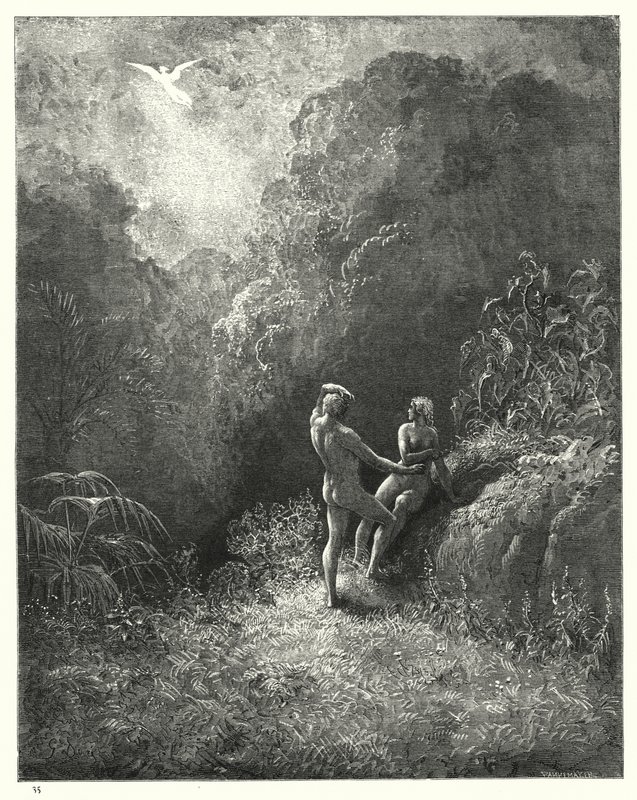 Illustration von Gustave Doré für Miltons Paradise Lost, Buch VIII, Zeilen 652, 653 von Gustave Dore