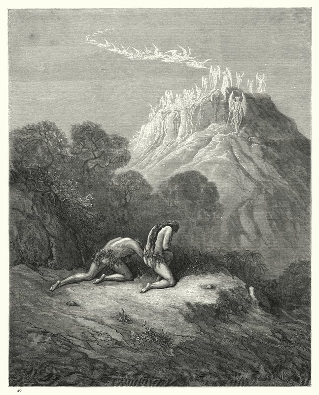 Illustration für Miltons Paradise Lost, Buch XI, Zeilen 208-210 von Gustave Dore