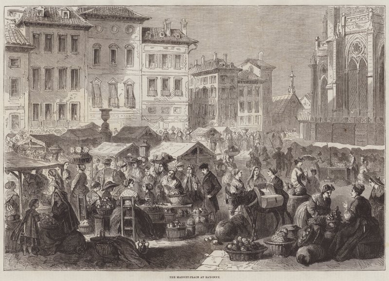 Der Marktplatz in Bayonne von Gustave Janet