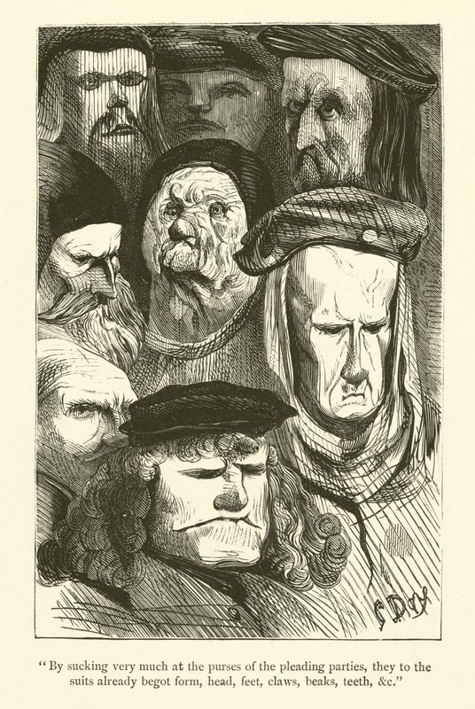 Illustration für die Werke von Rabelais von Gustave after Dore