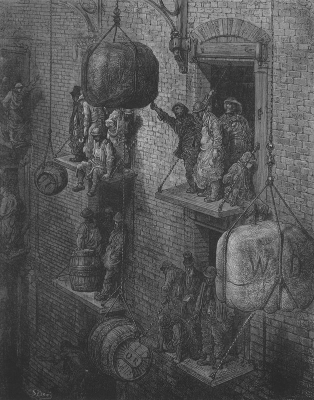 Handelshaus in der Stadt von Gustave after Dore