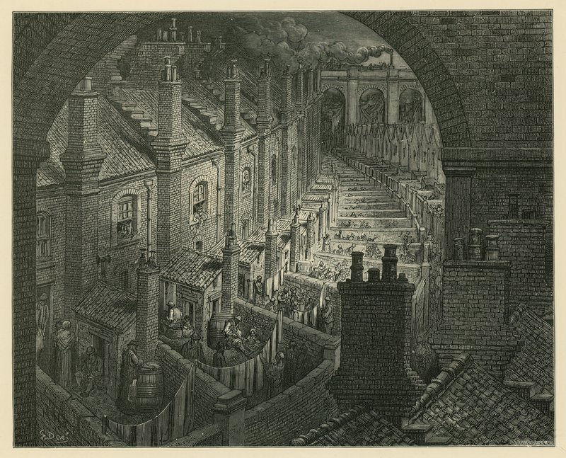 Über London mit der Eisenbahn von Gustave Dore