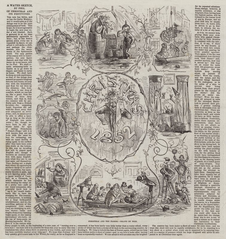 Weihnachten und die Überschwemmungen von Hablot Knight Browne