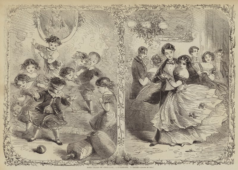 Vier Phasen von Weihnachten von Hablot Knight Browne