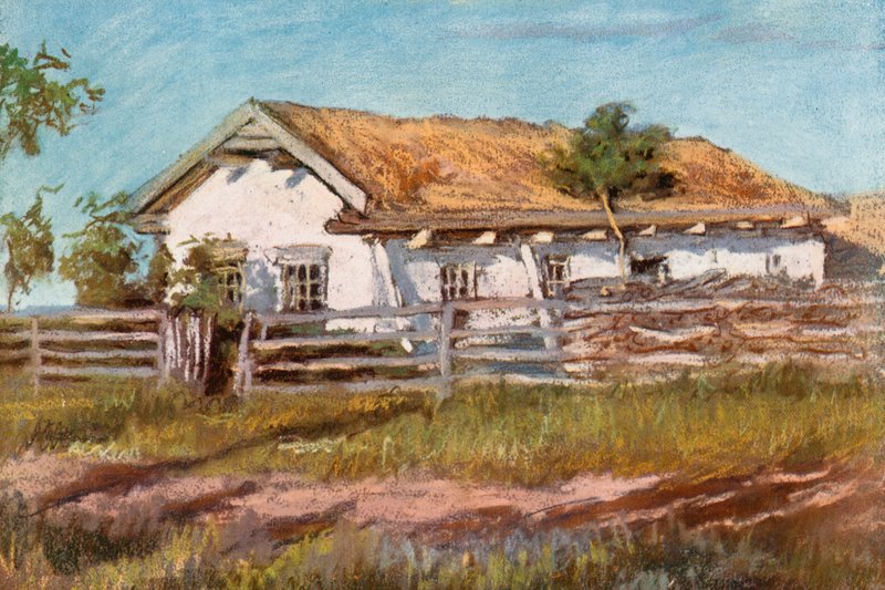 Ein Doukhobor-Haus, in der Nähe von Veregin von Harold Copping