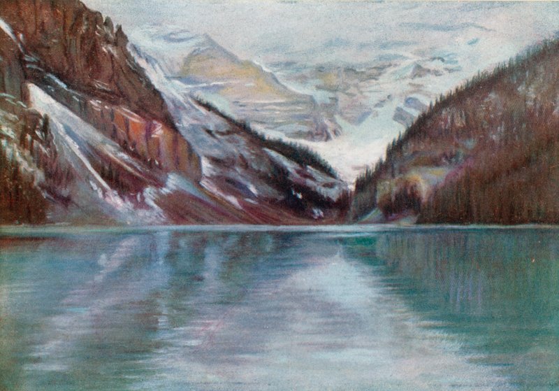 Lake Louise, der See in den Wolken von Harold Copping