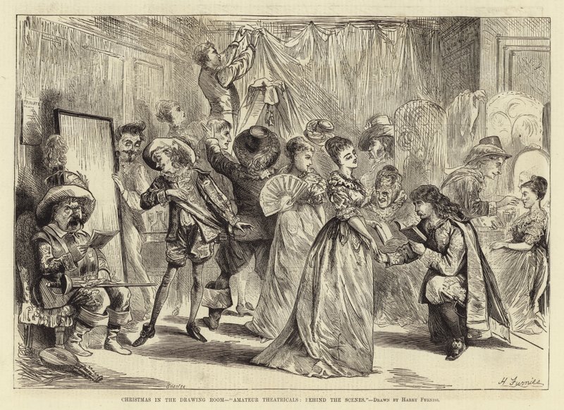 Weihnachten im Wohnzimmer, Amateurtheater, hinter den Kulissen von Harry Furniss