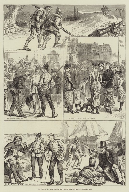 Skizzen bei der Brighton Volunteer Review von Harry Furniss