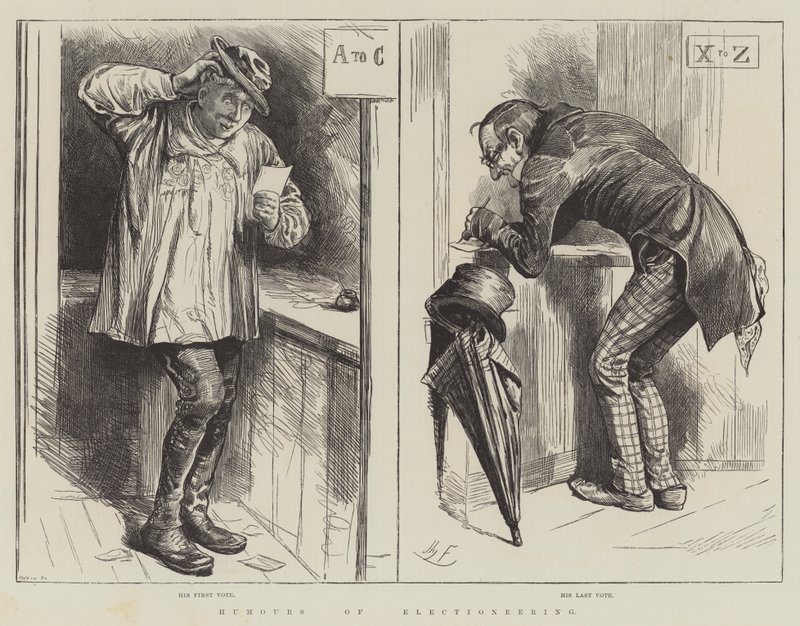 Humor des Wahlkampfs von Harry Furniss
