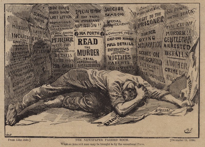 Der gepolsterte Zeitungsraum (s/w Foto) von Harry Furniss