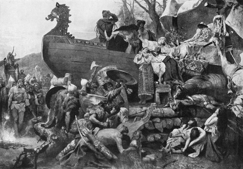 Begräbnis eines Waräger-Häuptlings von Hendrik (after) Siemiradzki