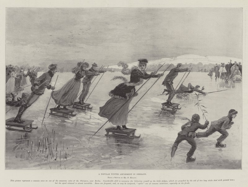 Ein beliebtes Wintervergnügen in Deutschland von Henry Charles Seppings Wright