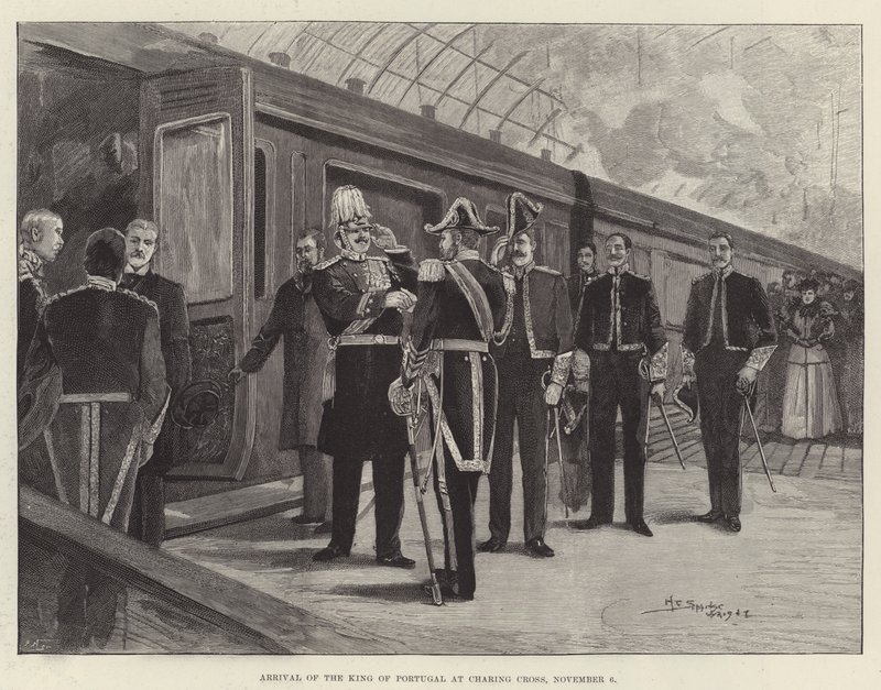 Ankunft des Königs von Portugal am Charing Cross, 6. November von Henry Charles Seppings Wright
