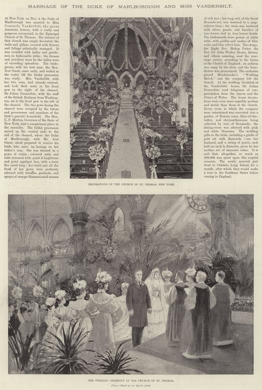 Hochzeit des Herzogs von Marlborough und Miss Vanderbilt von Henry Charles Seppings Wright